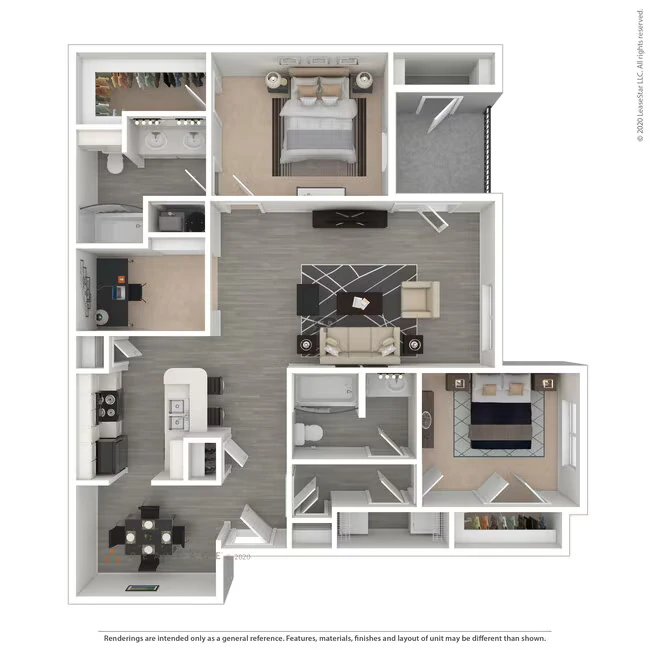 2 Beds • 2 Bath 905 floor plan